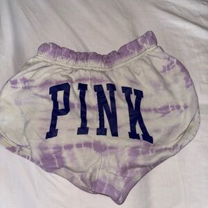 PINK Victoria's Secret Lavender and White Athletic Shorts